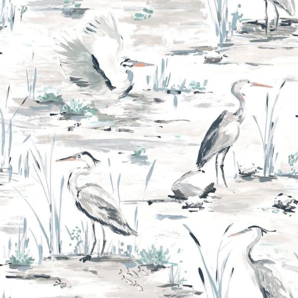 Linear Brush Heron Wallpaper