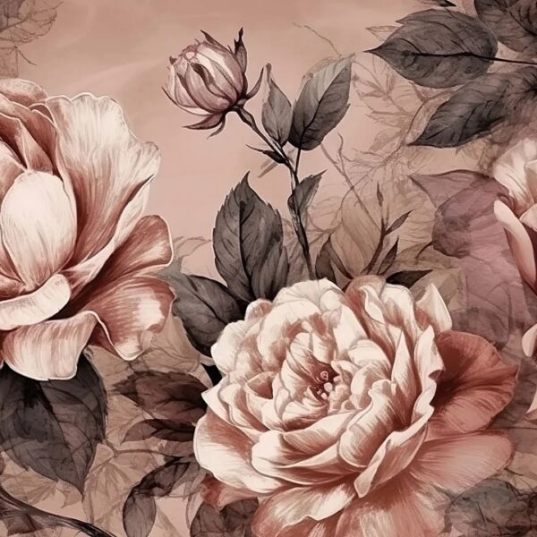 Sketched Flower Mural