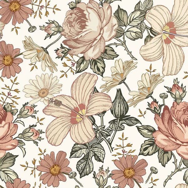 Seam Line Floral Mural