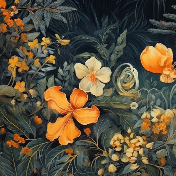 Mottled Orange Oleo Mural