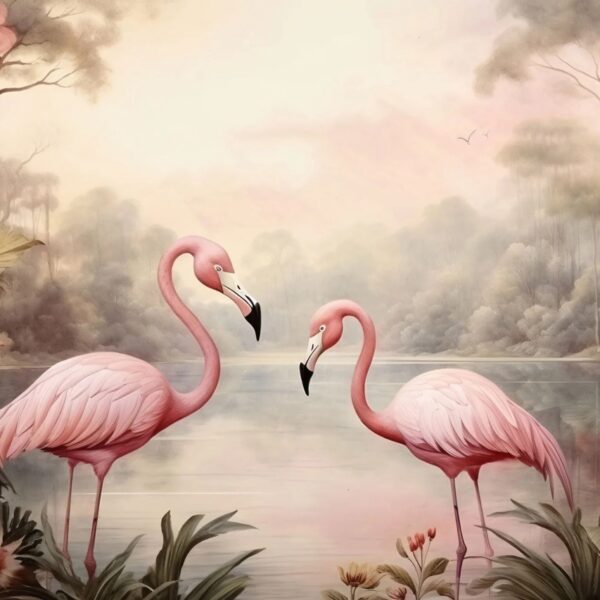 Flamingo portrait Mural