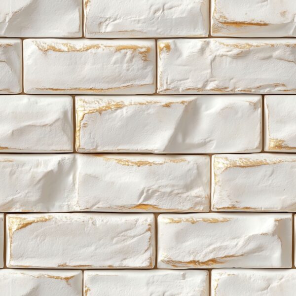 Ivory Ornate Brick Wallpaper