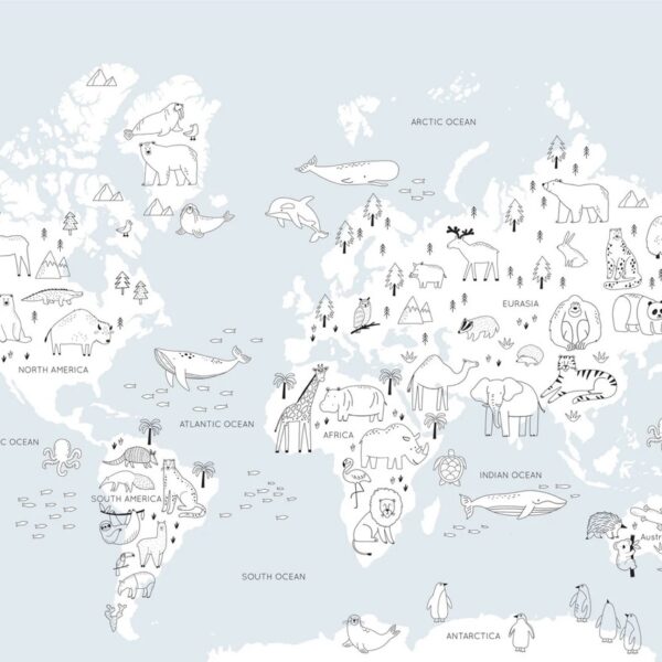 Cyanotype Kids Map Mural