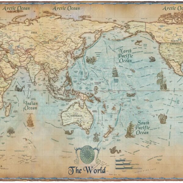 Earth Tone Map Mural