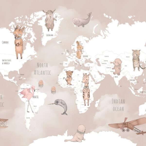 Enchanting Kids Map Mural