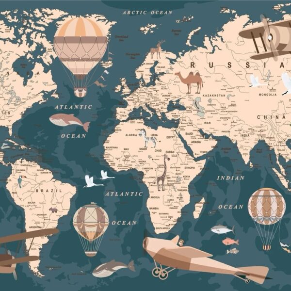 Into The Blue Map Mural