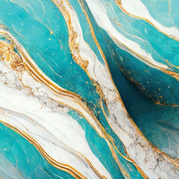 Teal Marble Mural